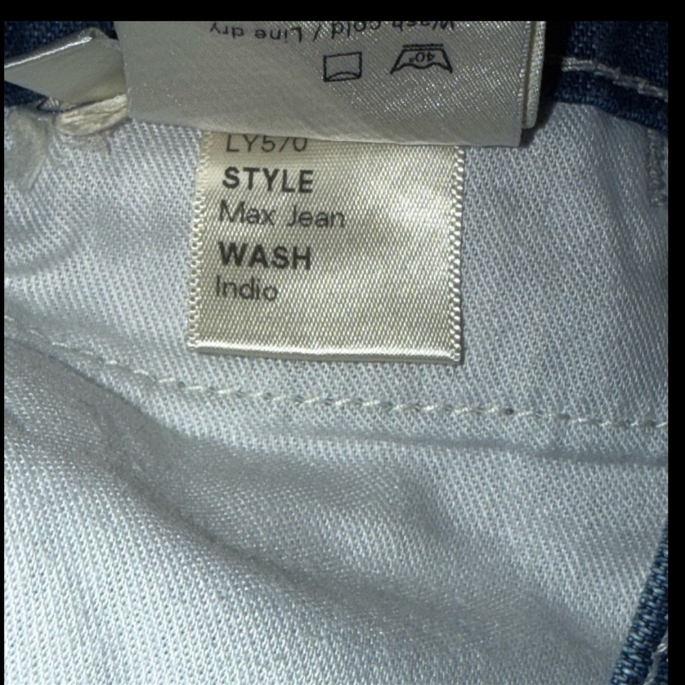Reformation Max Jeans 26 vintage inspired carpenter Indigo wash frayed crop - Picture 9 of 11